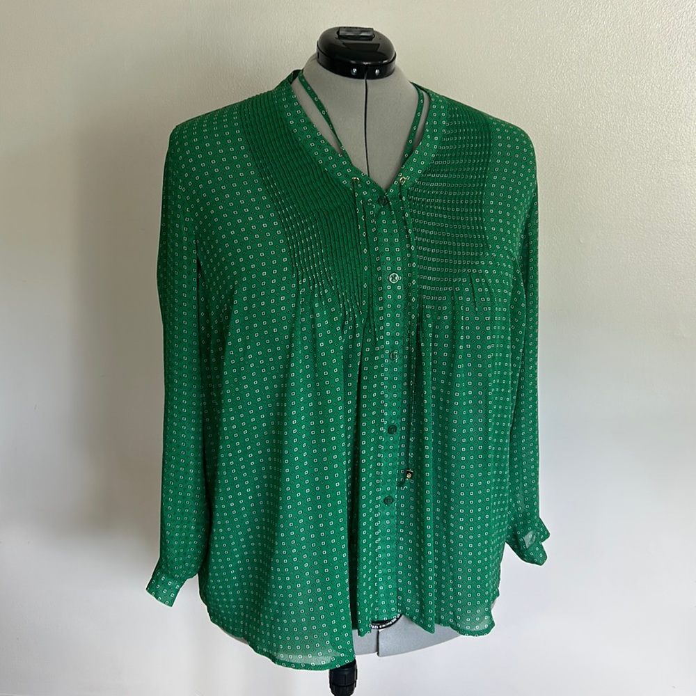 Kelly Green Like New Gauze Michael Kors Women's Top